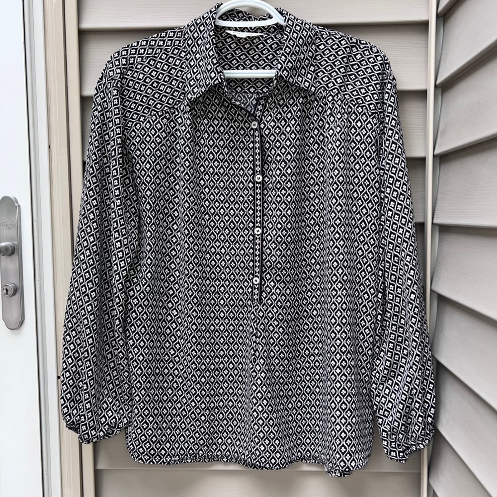 Max‎ Studio M Geometric Floral Button Front Casual/Office Dress Lightweight